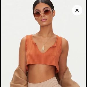 Pretty Little Thing Burnt Orange Crop Top